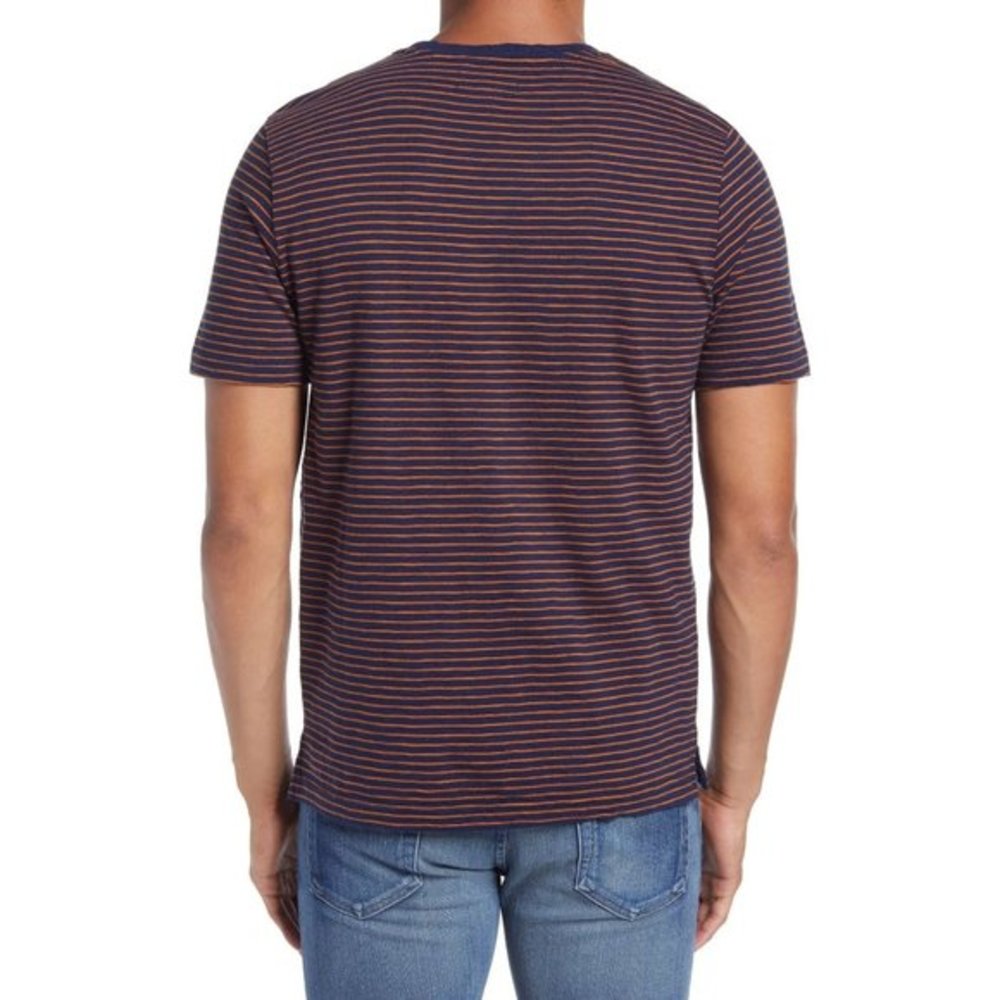 1901 Stripe T-Shirt in Navy Rust - Large - Picture 3 of 3